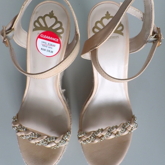 Fergalicious Beige Crystal Heels - Picture 2 of 5